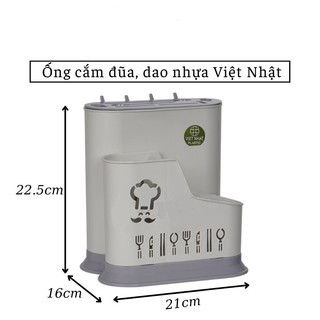 Ống cắm dao đũa đa năng, ống đựng đũa nhựa Việt Nhật cao cấp có móc treo tiện lợi 2776