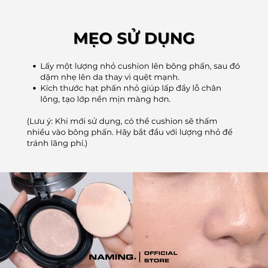 [KO KÈM LÕI REFILL] Phấn nước che phủ cao NAMING Zero Gravity Cover Fit Cushion SPF40 PA++ 12g
