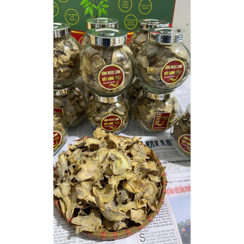 Sâm Ngọc Linh - Sâm Lai Châu sấy khô(Hàng chuẩn sâm ruột vàng loang tím) dược tính cao đậm chất sâm
