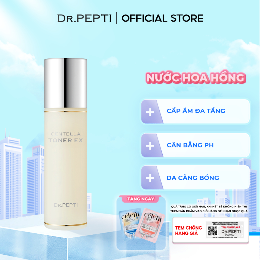 Ảnh Nước hoa hồng dưỡng da Căng Bóng Dr. Pepti + Centella Toner  EX 180ml 1