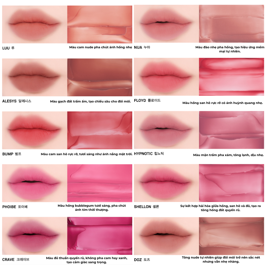 Son tint lì mịn môi NAMING Blurry Heart Lip Tint 4.7g