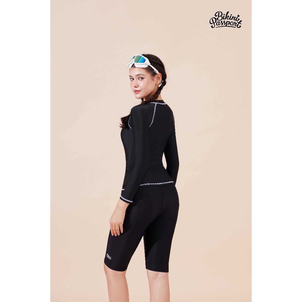 Ảnh Quần bơi Nữ BIKINI PASSPORT dáng lửng có logo - màu Đen - BS1014_BL 4