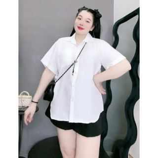 Tổng Hợp Sơ Mi Trắng Bigsize Nữ Đi Học Đi Làm Somi Công Sở Form Rộng Basic Vải Mềm Mịn Cho Nữ Chubby