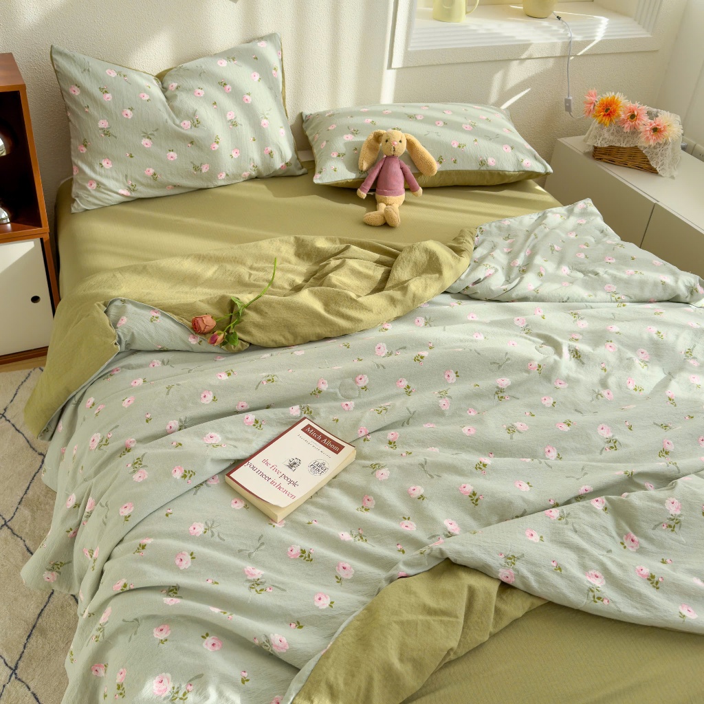 Bộ chăn ga gối đũi ICY dòng đũi lạnh 4 món mềm mịn sẵn các kích thước bo chun