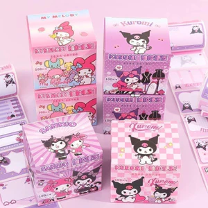 CUỘN 100 NHÃN VỞ, DECAL, GIẤY NOTE HÌNH KURUMI SIÊU XINH CHO BÉ