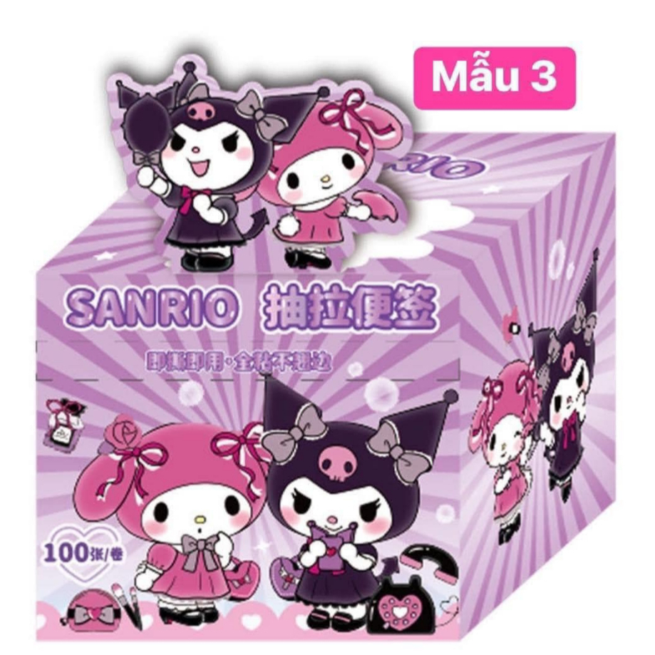 CUỘN 100 NHÃN VỞ, DECAL, GIẤY NOTE HÌNH KURUMI SIÊU XINH CHO BÉ