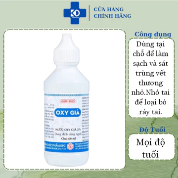 Combo 5 Nước Oxy Già 3% làm sạch, sát trùng vết thương nhỏ (60ml)