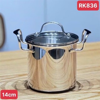 Nồi canh thành cao 14cm [836] inox 3 lớp đúc liền nguyên khối, nấu canh, chiên ngập dầu, kho thịt cá RK836