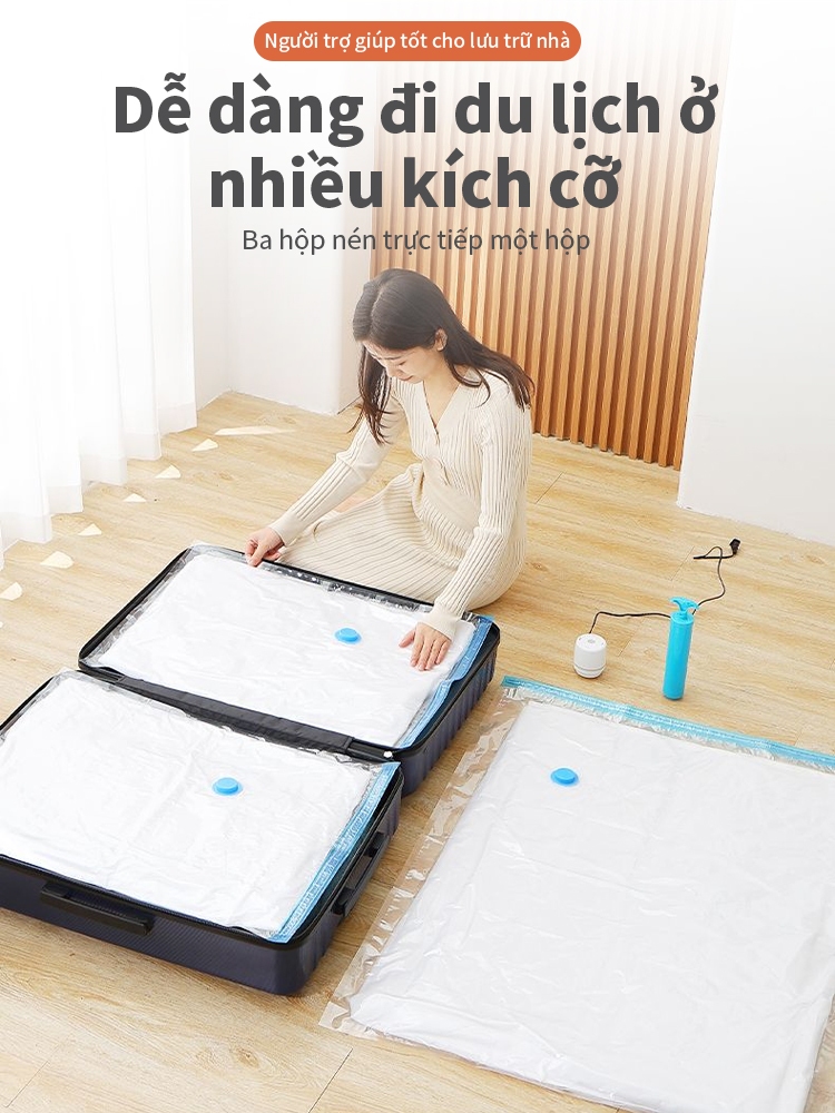 Túi Hút Chân Không Siêu Dày -Thước Đa Dạng, Trong Suốt Tiện Lợi, Kín Hơi & Bền Bỉ, Bảo Quản Quần Áo Hiệu Quả