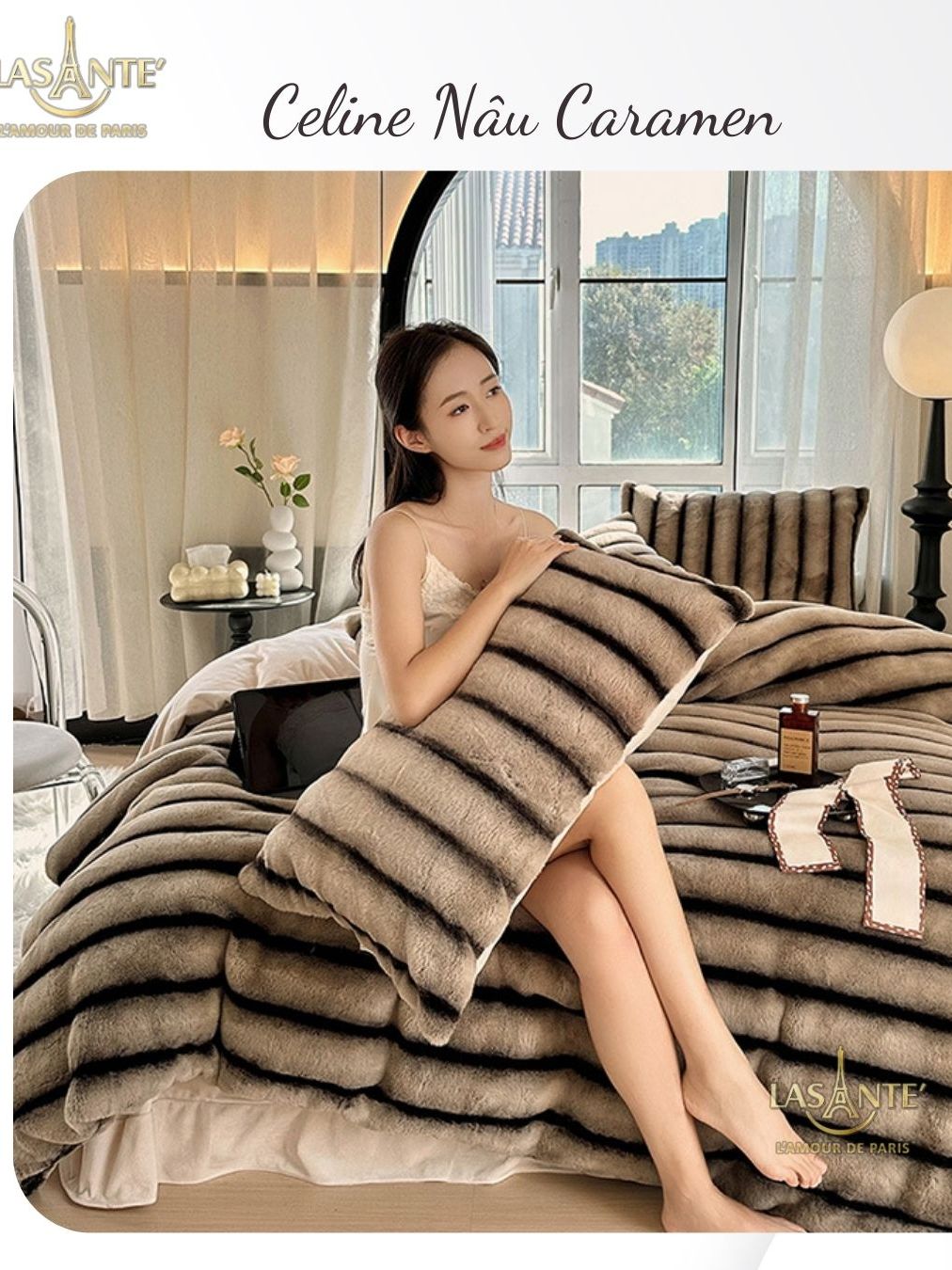 Ảnh Chăn Lông Cáo Lasante Celine 5kg - 2mx2m3 Lông Mịn Cao Cấp Cho Mùa Đông Đại Hàn 4