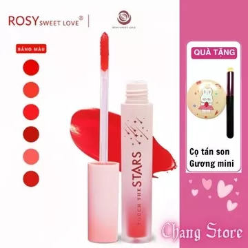 Son Touch the stars, Son kem Lì ROSY STARS, son kem lì lâu trôi, không chì, son bóng, mềm môi