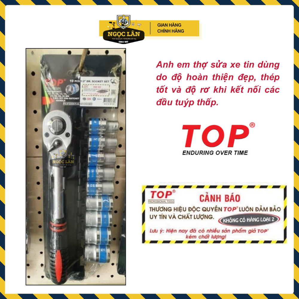 [Hàng chuẩn TOP] Bộ khẩu, bộ tuýp cần tự động 10 Chi tiết 1/2'' 10-24mm tay bọc thợ sửa xe tin dùng