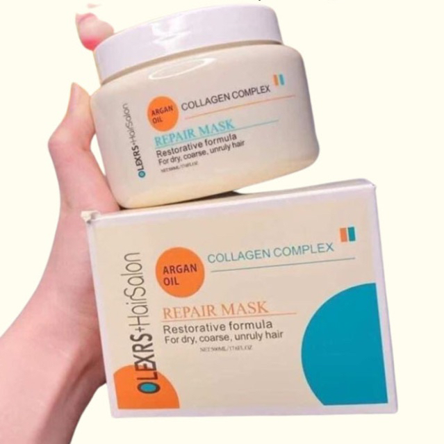 Kem Hấp Ủ Tóc Phục Hồi Hư Tổn Chống Gãy Rụng Olexrs Collagen Complex Repair Mask 500ml