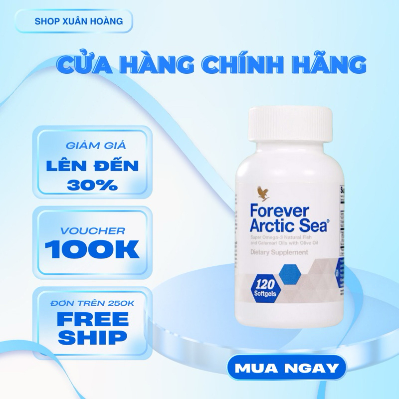 Viên Dầu Cá #376Flp Lô Hội. Forever Arctic Sea – Bổ Sung Omega 3 Từ Dầu Cá & Dầu Mực – 120 Viên