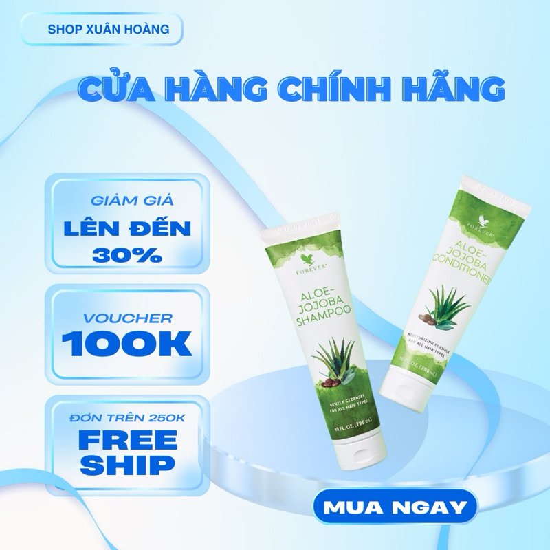 Dầu Gội & Dầu Xả Lô Hội #640 #641Flp. Forever Aloe-Jojoba. Dưỡng Tóc Suôn Mượt, Cho Mọi Loại Tóc