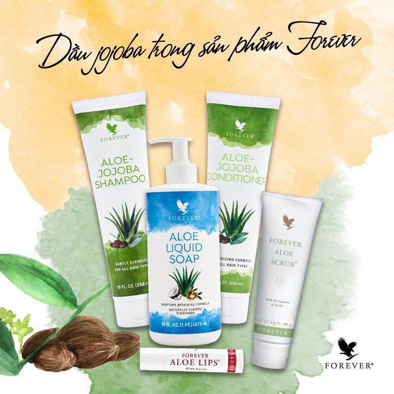 Dầu Gội & Dầu Xả Lô Hội #640 #641Flp. Forever Aloe-Jojoba. Dưỡng Tóc Suôn Mượt, Cho Mọi Loại Tóc