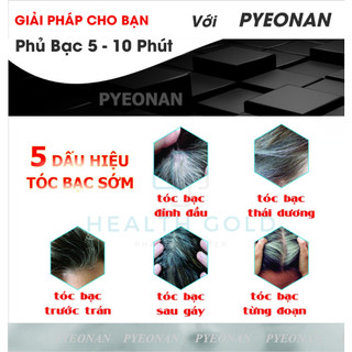[Hộp 5 Gói] Dầu Gội Phủ Bạc Thảo Dược Pyeonan Hàn Quốc 30g – Nhuộm Tóc Nhanh, Không Hại Da Đầu
