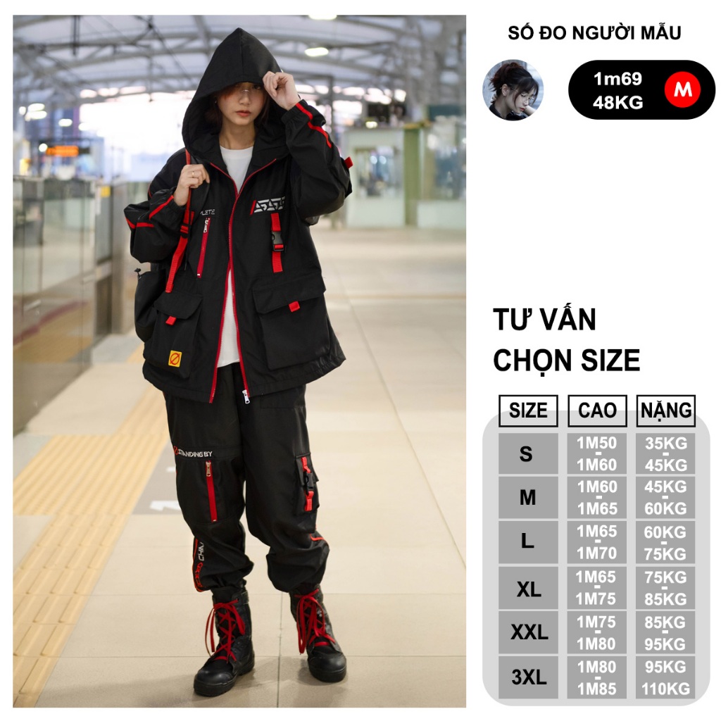 Quần Dù 555 Ống Rộng Nam Nữ Unisex Form Rộng Oversized