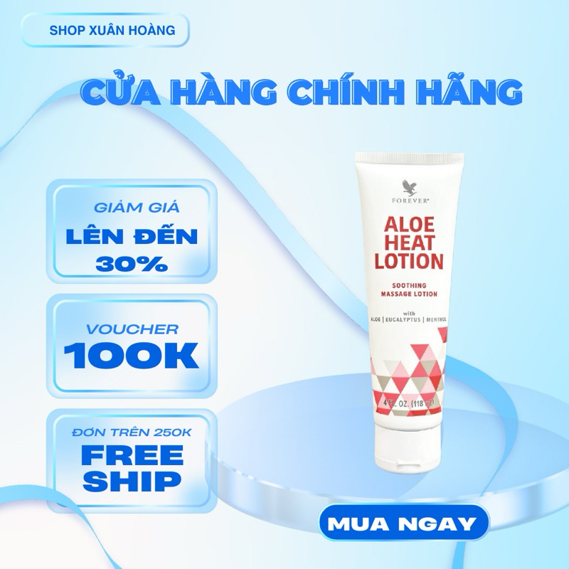 Kem Dưỡng Massage Lô Hội 064Flp. Aloe Heat Lotion. Làm Ấm, Giảm Đau Cơ, Hỗ Trợ Tuần Hoàn Máu – 118ml