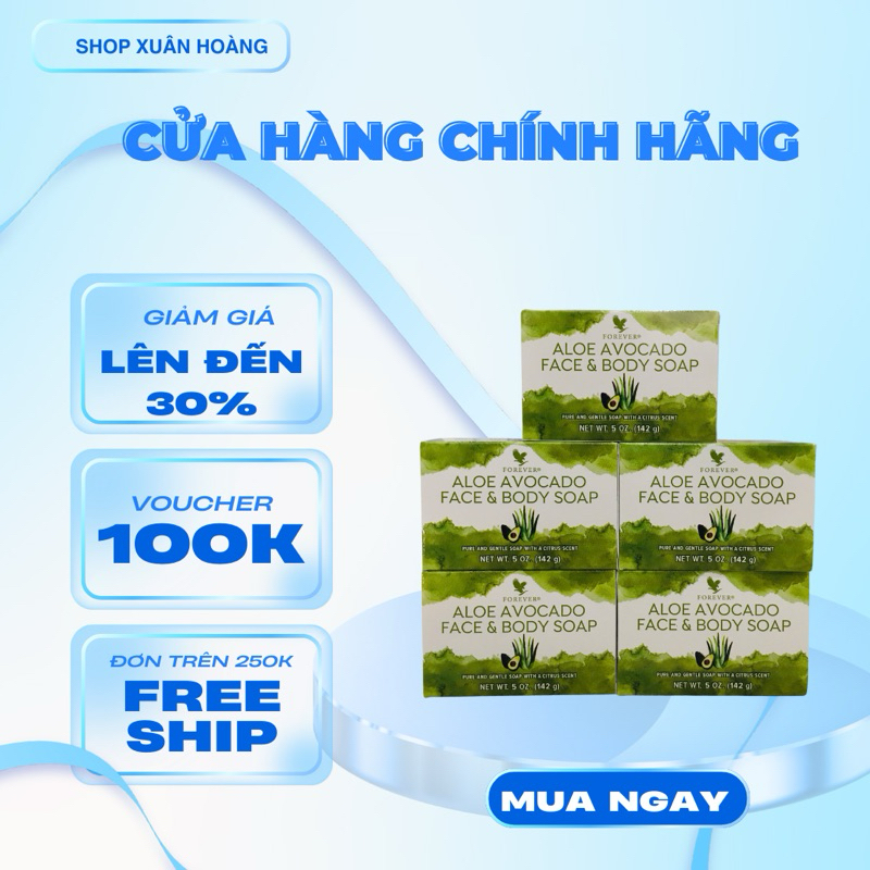 Combo 5 Xà phòng Làm Sạch Mặt & Cơ Thể 284Flp. Sản Phẩm Lô Hội