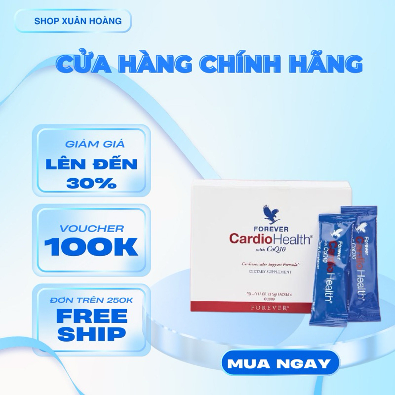 312Flp Hỗ Trợ Tim Mạch Lô Hội. Forever CardioHealth. Bổ Sung CoQ10, Hỗ Trợ Tim Mạch. 30 Gói/Hộp