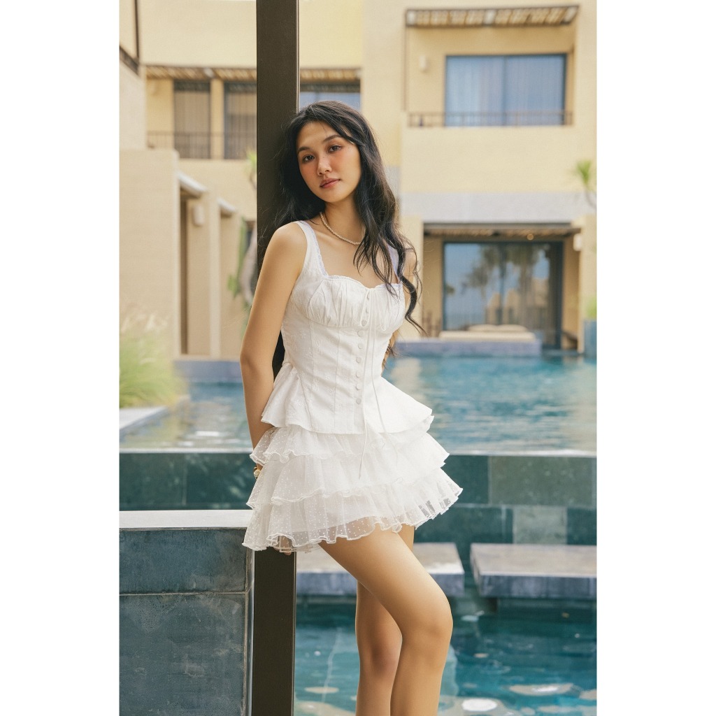 Ảnh OLV - Áo kiểu 2 dây croptop đi biển Gwyneth Top 2