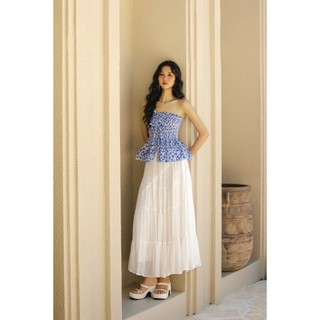Áo OLV cúp ngực đính nơ dáng peplum co giãn tôn dáng Calloway nhiều màu đi chơi đi biển mùa hè