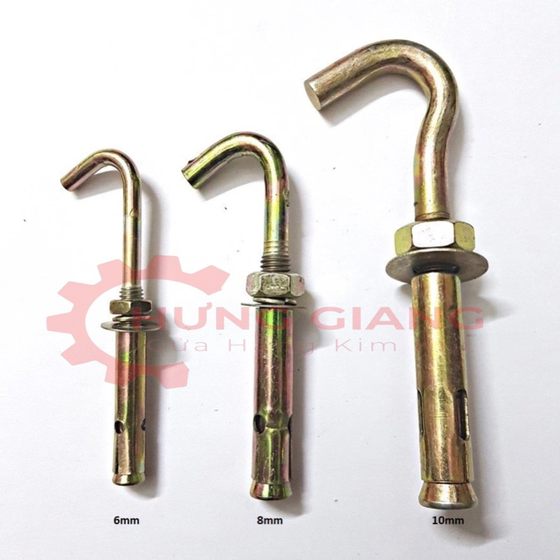 10 Nở Móc Sắt 6mm 8mm 10mm Tắc Kê Móc Sắt