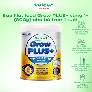 Sữa bột Nutifood Grow Plus+ Vàng (Sữa non) Tăng cường hệ miễn dịch cho bé Lon 800g