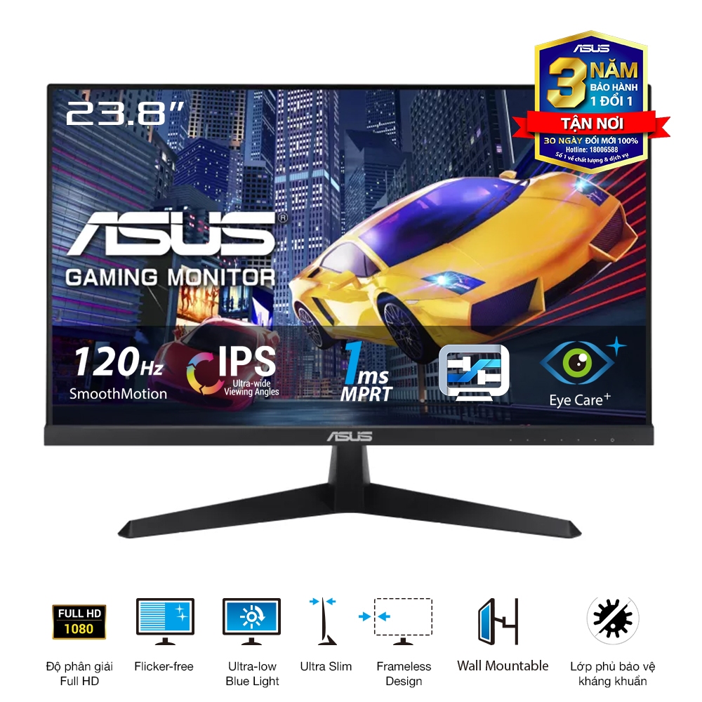Màn hình ASUS VY249HGR 23.8”/ FHD/ IPS/ HDMI/ VGA/ 120Hz/ 1ms/ ĐEN ...