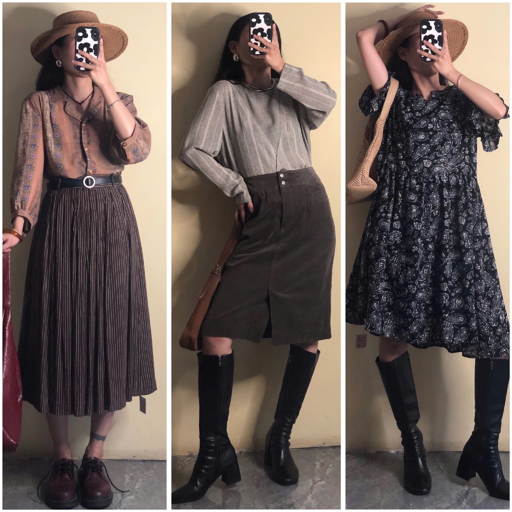 [Demo ảnh bìa / APRIL6 CLOTHING] Set đầm váy vintage phong cách cổ điển dáng dài, tiểu thư đồng quê 2hand