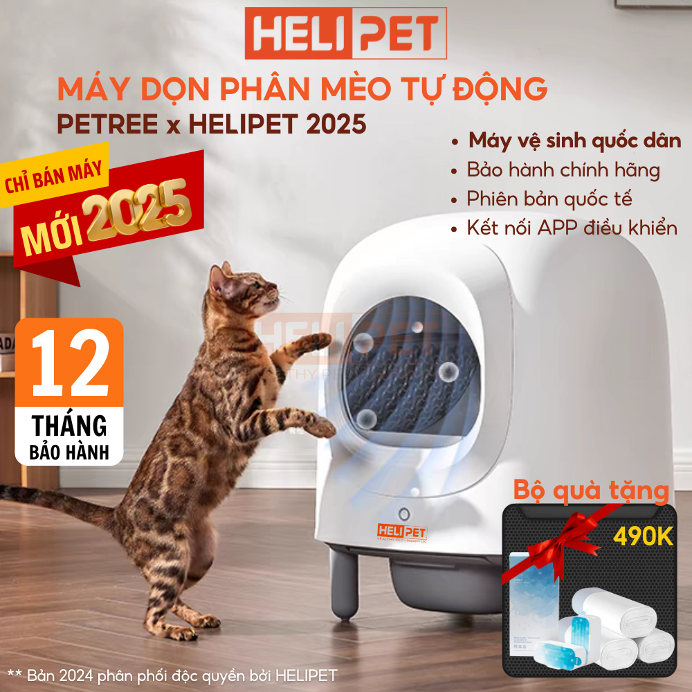 Ảnh [NEW 2025] Máy Vệ Sinh, Dọn Phân Mèo Tự Động PETREE x HeLiPet 2025, Bản Quốc Tế - HeLiPet Hà Nội 1