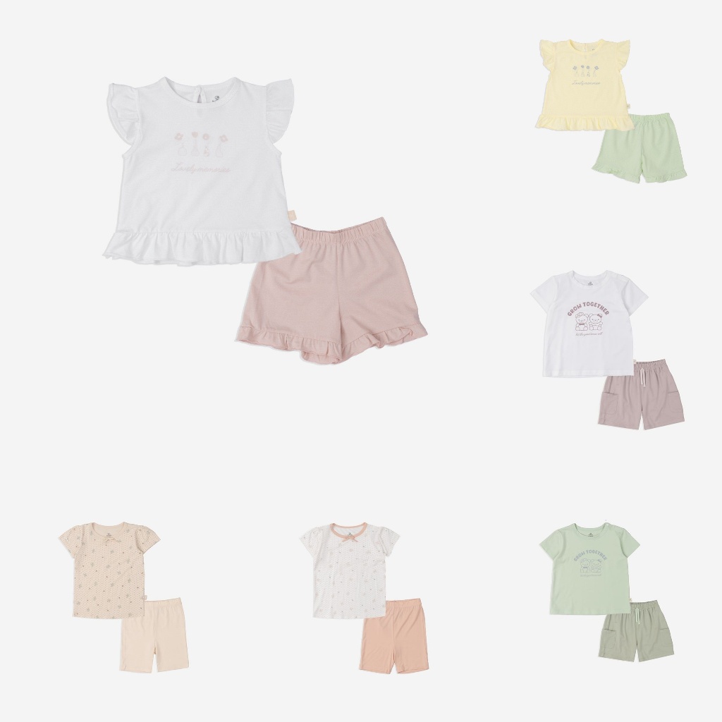 BUBABY 2025 - Bộ ngắn tay cổ tròn Bubaby - BF68A - 6M 12M 18M 24M 3Y 4Y ...