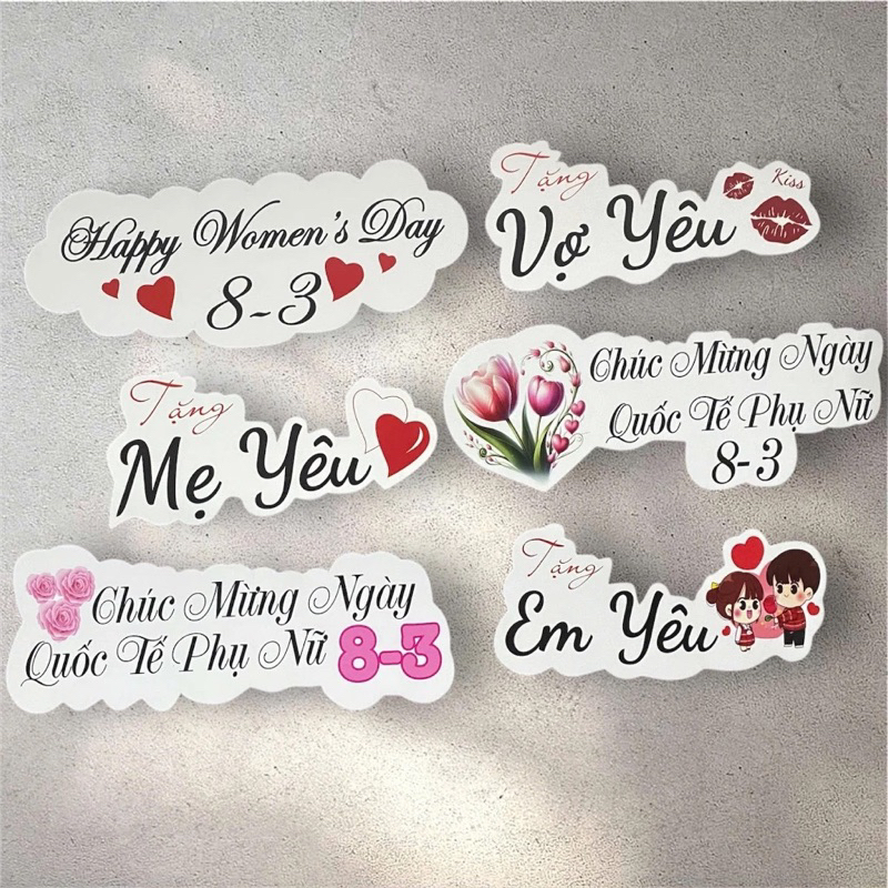 combo 10 Banner, tag cài thiệp,hoa,lãng hoa chủ đề 8/3 (ĐƯỢC CHỌN MẪU ...
