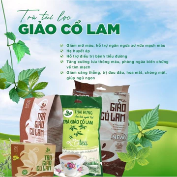Trà Giảo cổ lam túi lọc Thái Hưng - Ổn định huyết áp, giảm cân, hạ mỡ máu, phòng xơ vữa mạch máu