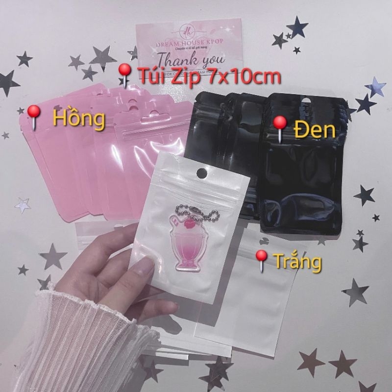 Sét 30 Túi Zip Mini 7x10cm Nhiều màu Một Mặt Trong | Shopee Việt Nam