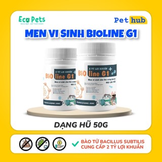 [Hũ 50g] Men Vi Sinh BIOLINE G1 ECOPETS Giảm Tiêu Chảy, Táo Bón, Biếng Ăn, Khử Mùi Hôi Phân Mèo