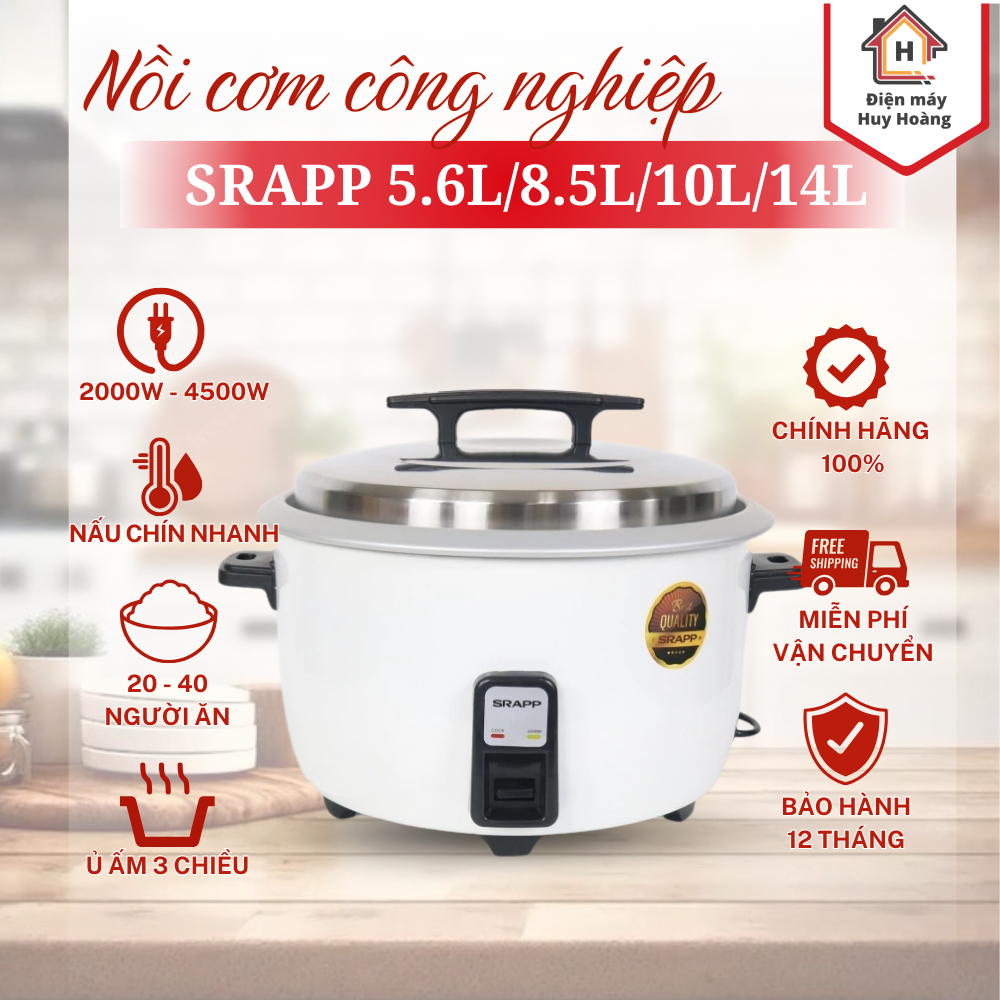Nồi cơm điện công nghiệp Sharp 14L 8-9kg gạo nấu chín nhanh đều không ...
