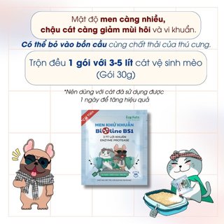 Men Khử Khuẩn Vệ Sinh Cho Cát BIOLINE BS1 - Diệt Khuẩn, Diệt Mầm Bệnh, Mùi Hôi Phân