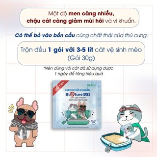 Men Khử Khuẩn Vệ Sinh Cho Cát BIOLINE BS1 - Diệt Khuẩn, Diệt Mầm Bệnh, Mùi Hôi Phân