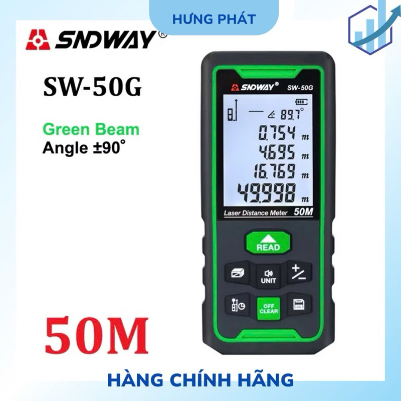 Thước đo khoảng cách SNDWAY tia Laser Xanh 50G /70G ( pin sạc)