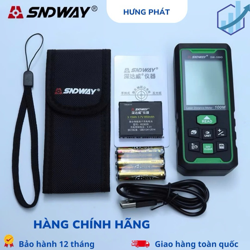 Thước đo khoảng cách SNDWAY tia Laser Xanh 50G /70G ( pin sạc)