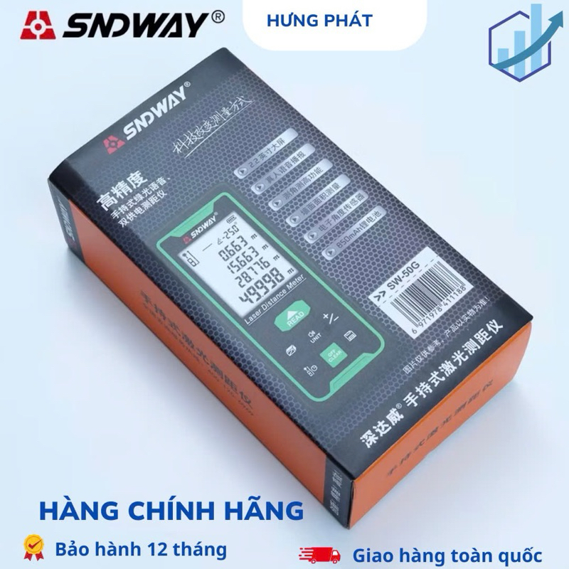 Thước đo khoảng cách SNDWAY tia Laser Xanh 50G /70G ( pin sạc)