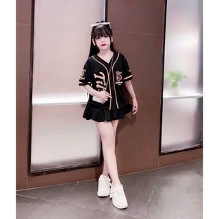 Sét Váy thời trang Bé Gái và Mẹ tenis-pickleballs 20-46kg mẫu 50+51SV,Chân Váy xinh, áo in Chữ TITOS