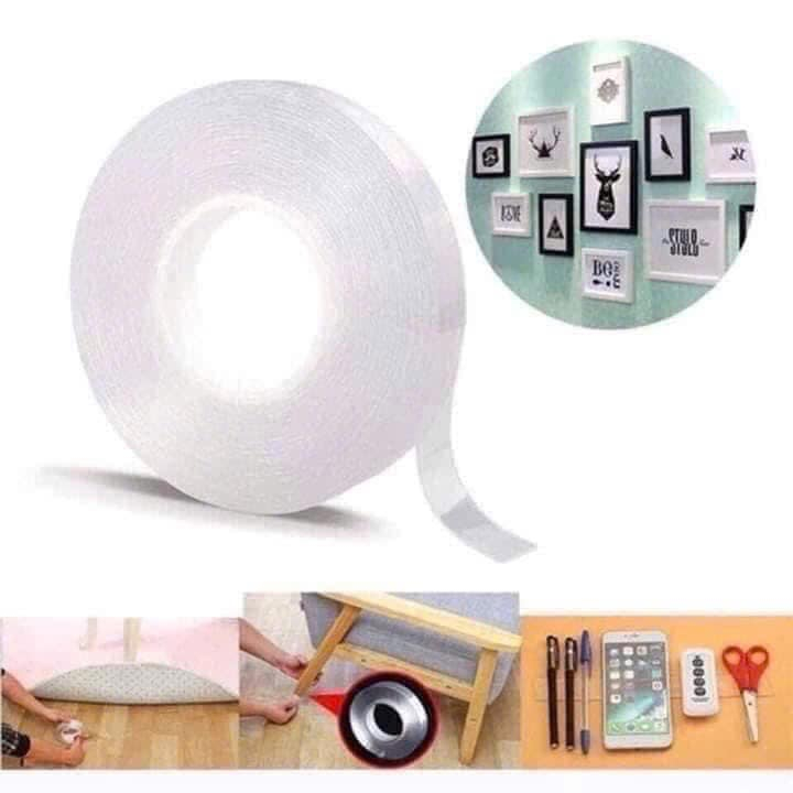 BĂNG DÍNH TRONG SUỐT 2 MẶT ĐA NĂNG - CUỘN 5M