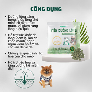 Viên Dưỡng Lông Cho Chó Mèo Ecopets - Hỗ Trợ Cải Thiện Tình Trạng Rụng Lông, Dưỡng Lông Sáng Bóng