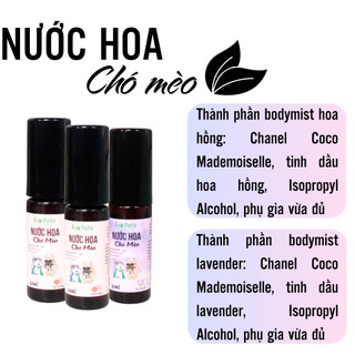 Bodymist Xịt Thơm Cho Chó Mèo ECOPETS 20ml - Dưỡng Da Lông, Lưu Hương Lâu, An Toàn Cho Thú Cưng