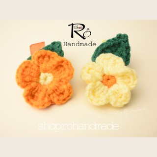 Kẹp tóc hoa len móc cho nữ và bé gái 5cm |Phụ kiện cặp tóc mái Handmade đẹp 5cm |Shop Rô Handmade