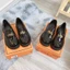 Giày loafer nữ miu da bóng đế độn cao 4cm, moca nữ đế bằng thời trang, giày búp bê nữ miu cực xinh