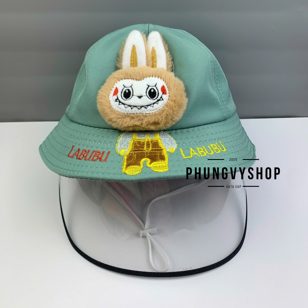 Có 2 Size 1-6 Tuổi_Mũ chống giọt bắn chắn gió bụi mưa bucket tai bèo vành phungvyshop-nón / Bo "KIẾNG" LABU TAI ĐỨNG/